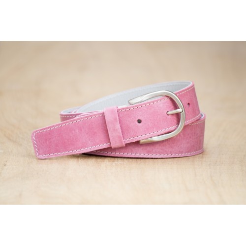 CEINTURE CUIR ROSE| La french